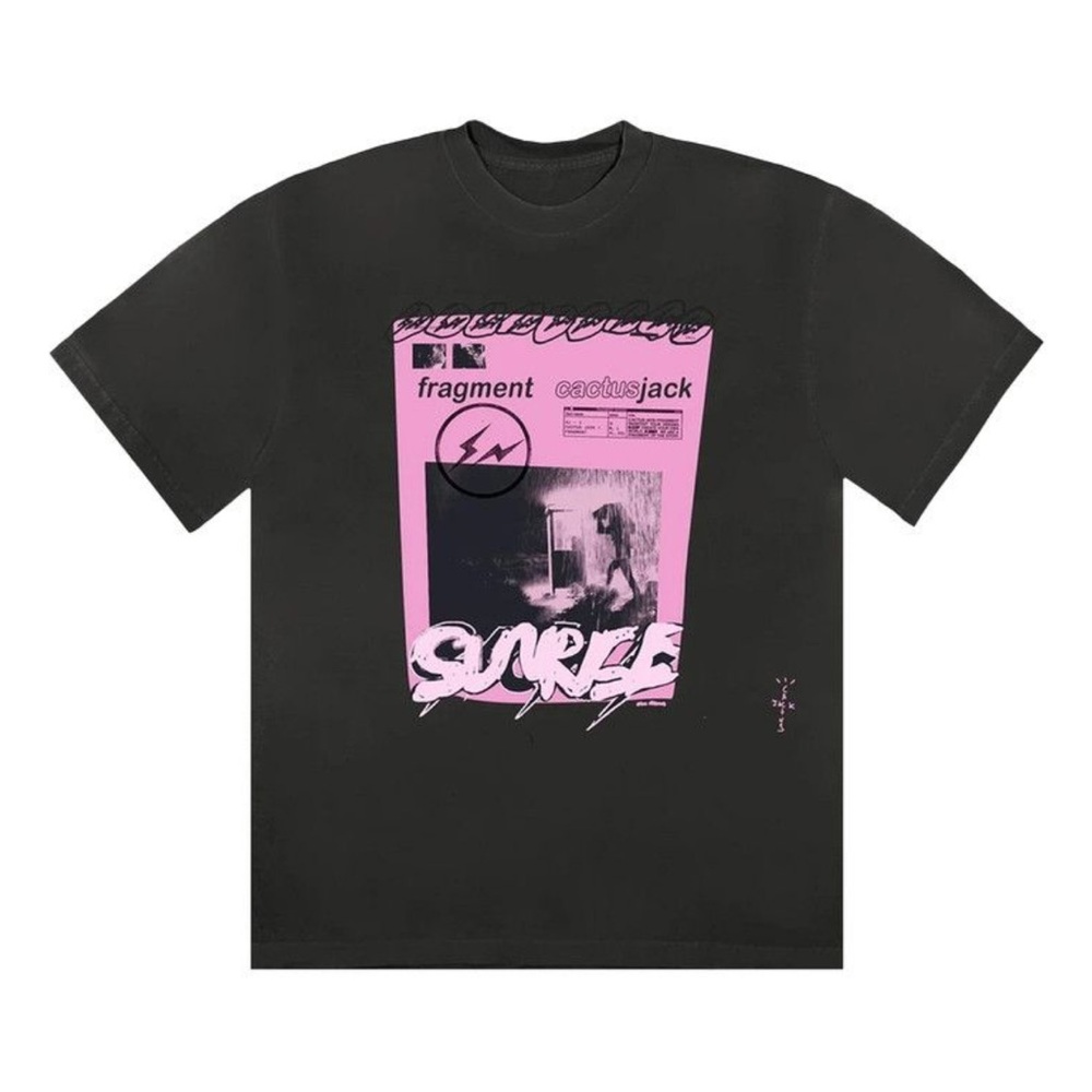 Cactus Jack by Travis Scott For Fragment Pink Sunrise Tee Black